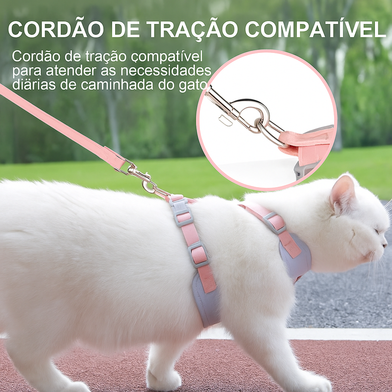 Conjunto Coleira de Malha Respirável para Cães e Gatos